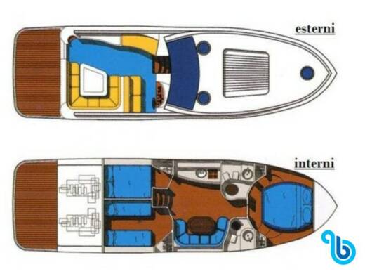 Motorboat Innovazione Progetti Mira 40 Plattegrond van de boot