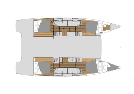 Catamaran Fountaine Pajot Elba 45 Planimetria della barca