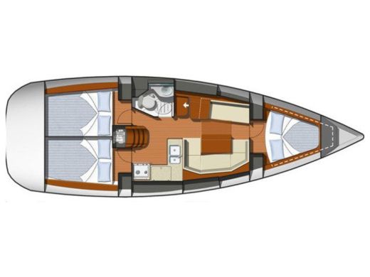 Sailboat Jeanneau Sun Odyssey 36i Planimetria della barca