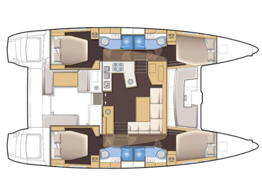 Catamaran LAGOON LAGOON 450 F Boot Grundriss