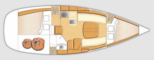 Sailboat BENETEAU FIRST 31.7 Boot Grundriss