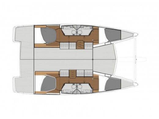 Catamaran FOUNTAINE PAJOT LUCIA 40 Planimetria della barca