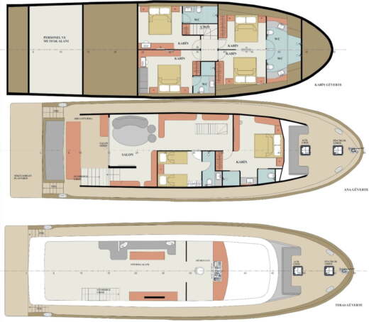 Motor Yacht Costume 2023 Planimetria della barca