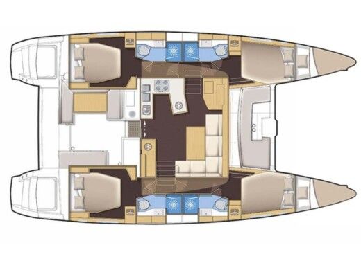 Catamaran  Lagoon 450  Flybridge boat plan