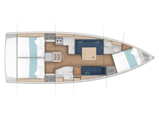 Sailboat  Sun Odyssey 380 Plan du bateau