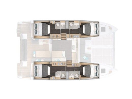 Catamaran  Lagoon 43 Boot Grundriss