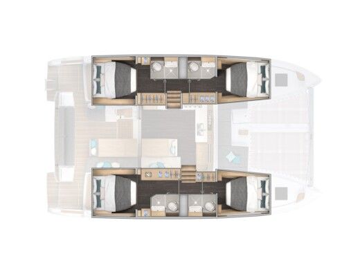 Catamaran  Lagoon 43 Boat design plan