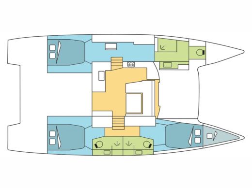 Catamaran  Elba 45 Boat layout