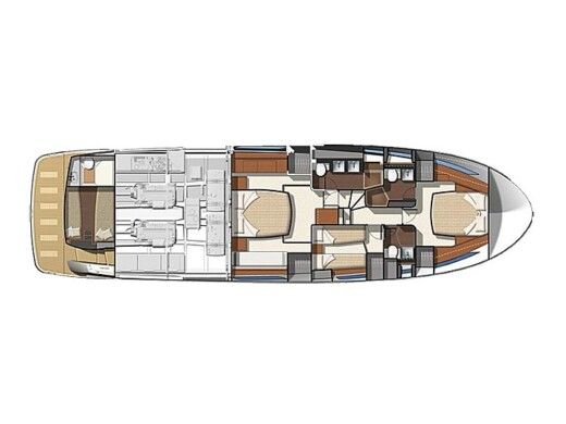Motorboat  Prestige 620 S boat plan