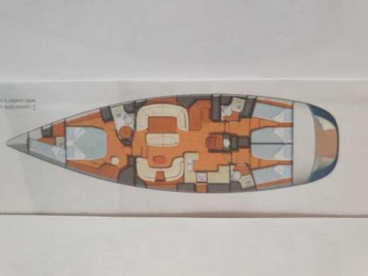 Sailboat Jeanneau Sun Odissey 54 DS Plattegrond van de boot