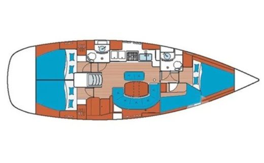 Sailboat Beneteau Oceanis Clipper 411 Plattegrond van de boot