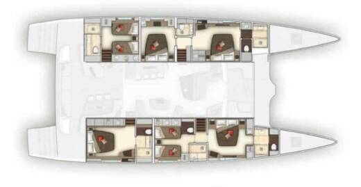 Catamaran Lagoon Lagoon 77 Boot Grundriss