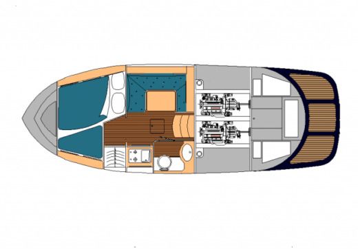 Motorboat Cantiere Maresca Sparviero 9,6 m Boat layout