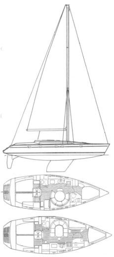 Sailboat Janneau Voyage 12.50 Plan du bateau