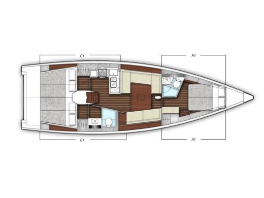Sailboat X-Yacht  4-3 Plano del barco