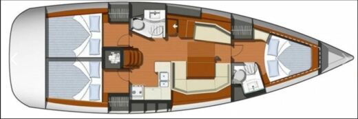Sailboat Jeanneau Sun Odyssey 42i Planimetria della barca