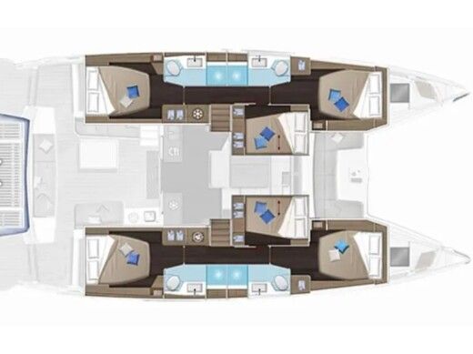 Catamaran  Lagoon 51- 6 cab boat plan