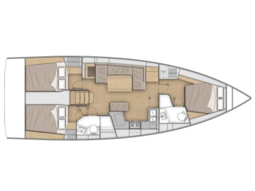 Sailboat  Sunsail 42 Boat layout