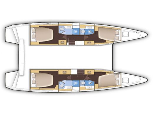 Catamaran  Lagoon 42 A/C & GEN. Boot Grundriss