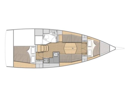 Sailboat  Oceanis 34.1 Plattegrond van de boot
