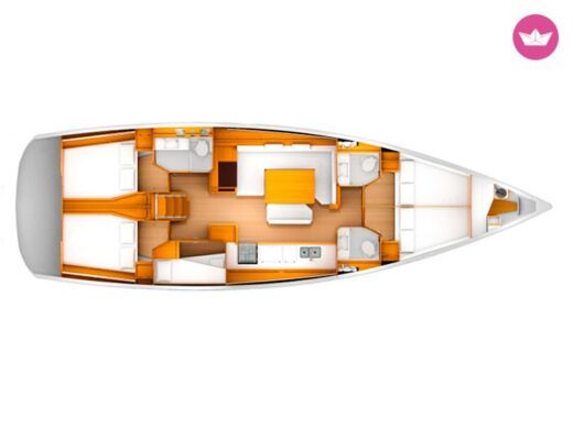 Sailboat Jeanneau Sun Odyssey 509 Planimetria della barca