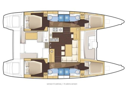 Catamaran Lagoon Lagoon 450 F Plattegrond van de boot