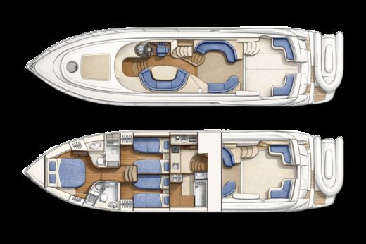 Motorboat Sunseeker 56 Manhattan Boot Grundriss