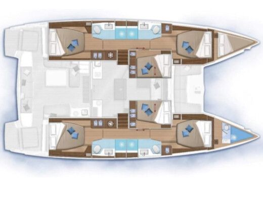 Catamaran Lagoon Lagoon 50 Plattegrond van de boot