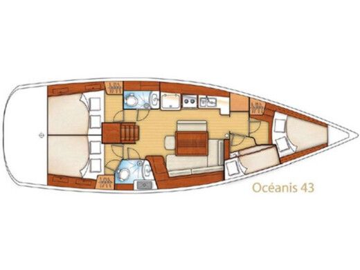 Sailboat BENETEAU OCEANIS 43 Σχέδιο κάτοψης σκάφους