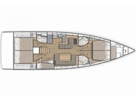 Sailboat  Oceanis 51.1 Plattegrond van de boot