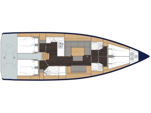 Sailboat  Bavaria C45 Boat layout