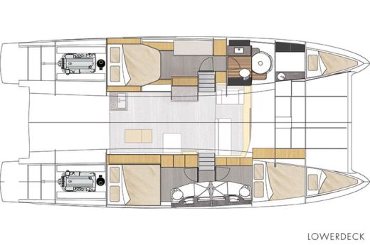 Motorboat Fountaine Pajot Cumberland 46 Plan du bateau
