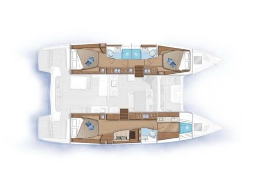 Catamaran  Lagoon 46 (3 CAB) Boot Grundriss
