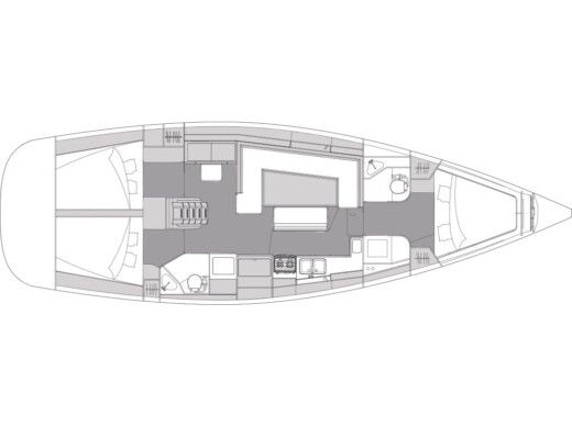 Sailboat  Elan Impression 45.1 Boot Grundriss