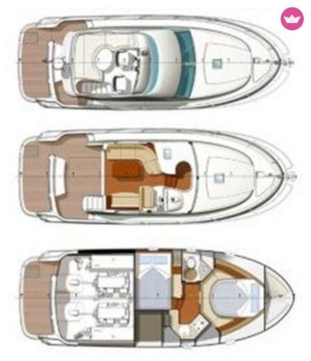 Motorboat Jeanneau Prestige 32 boat plan