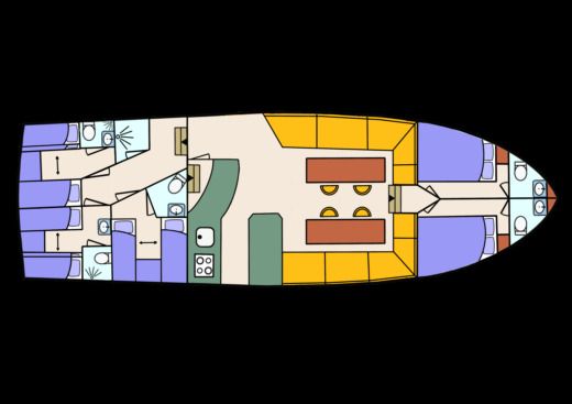 Houseboat Jordy Elite Stevens Columbuskruiser 1500 Plan du bateau