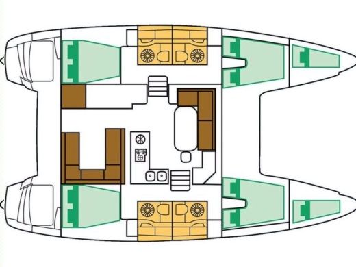 Catamaran  Lagoon 400 S2 Boot Grundriss