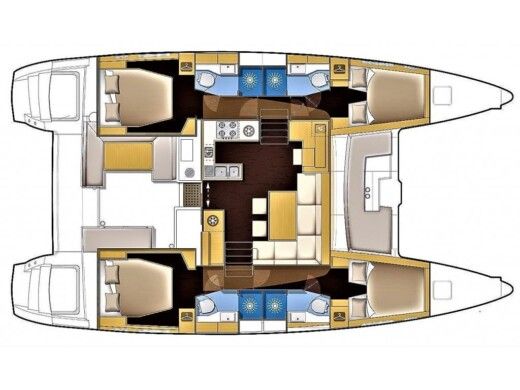 Catamaran  Lagoon 450 Fly Boat layout