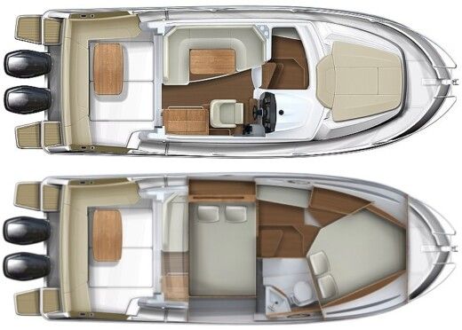 Motorboat Beneteau antares 8.80 Boat layout