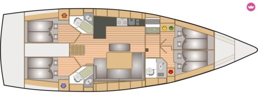 Sailboat Bavaria 46 Cruiser Plan du bateau
