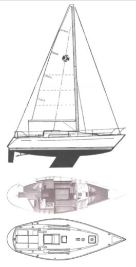Sailboat Sigma 33 Boot Grundriss