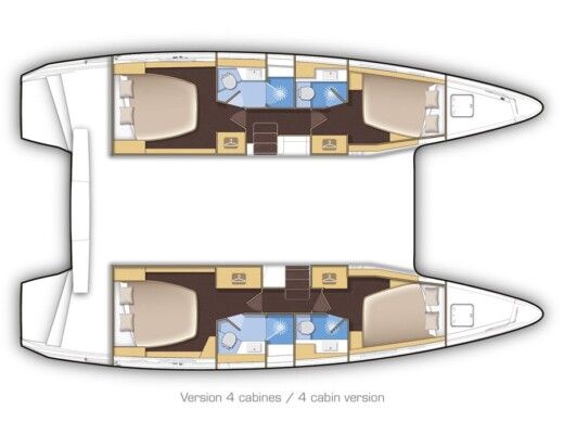 Catamaran  Lagoon 42 Boat layout