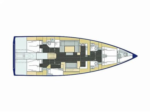 Sailboat  Bavaria C57 Boat layout