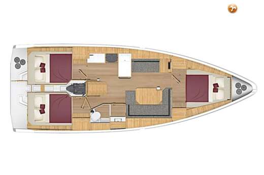 Sailboat Bavaria C-38 Plattegrond van de boot