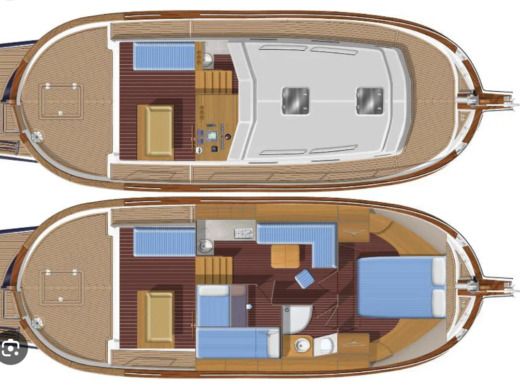 Motorboat Menorquin 120 Boot Grundriss