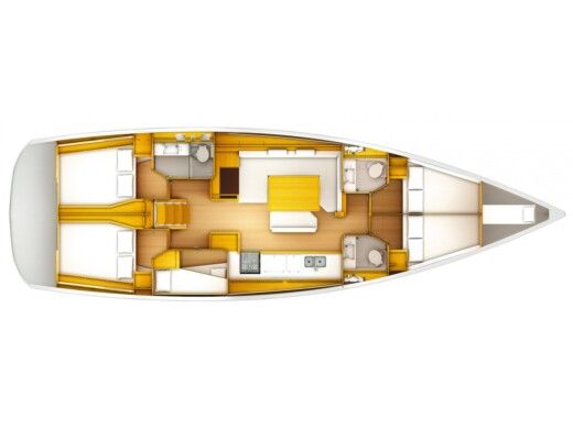 Sailboat  Sun Odyssey 509 Plattegrond van de boot
