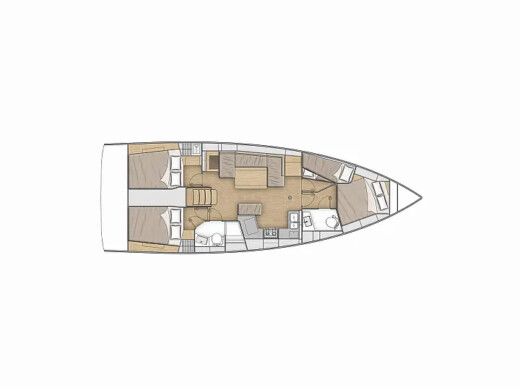 Sailboat  Oceanis 40.1 Plan du bateau