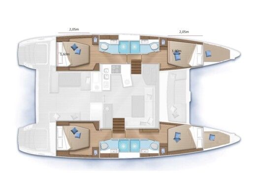Catamaran  Lagoon 450 Sport Boat layout