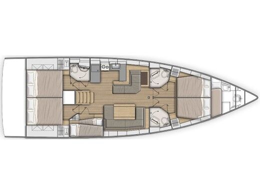 Sailboat  Oceanis 51.1 Plattegrond van de boot