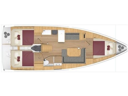 Sailboat  Bavaria C42 Σχέδιο κάτοψης σκάφους